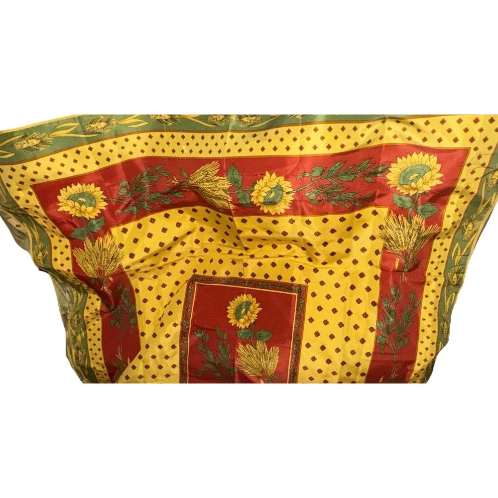 Provence Imports Tablecloth Sunflowers Wheat Olives Rectangle  59 X 94